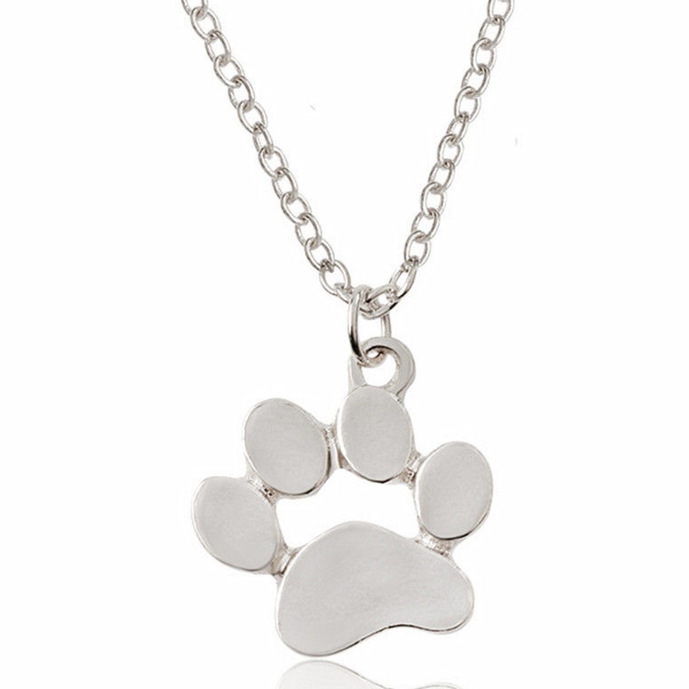 Pet Dogs Footprints Cat Paw Pendant Chain Necklace